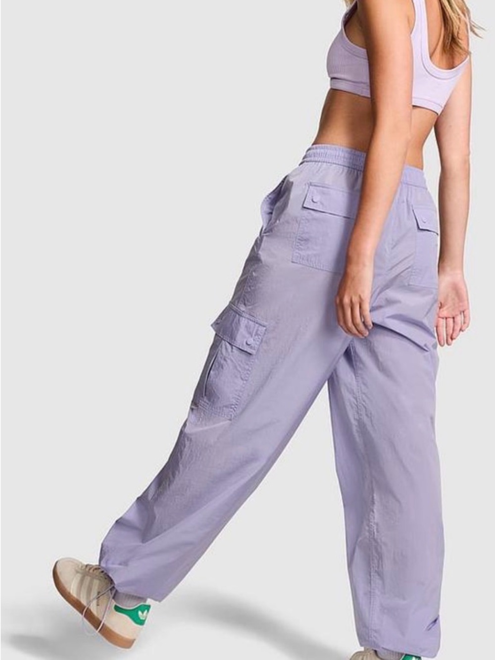 PINK Victoria's Secret Lavender Wide-Leg Cargo Pants